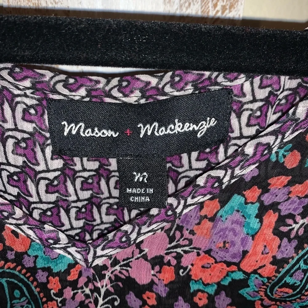 Mason + Mackenzie Sheer Floral Blouse M - Picture 3 of 4